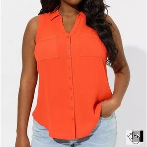 Torrid - Madison Georgette Button-Up Sleeveless Shirt